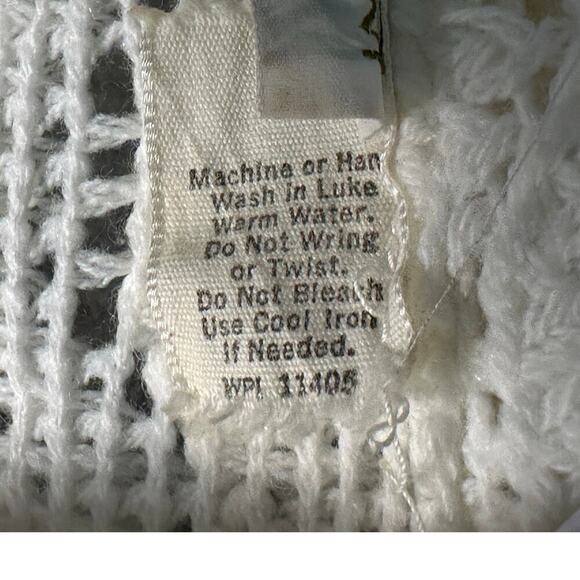 Lane Bryant One Size‎ Collared Crochet Knit Poncho Cape Cream Wrap Shawl Wool - Picture 4 of 9